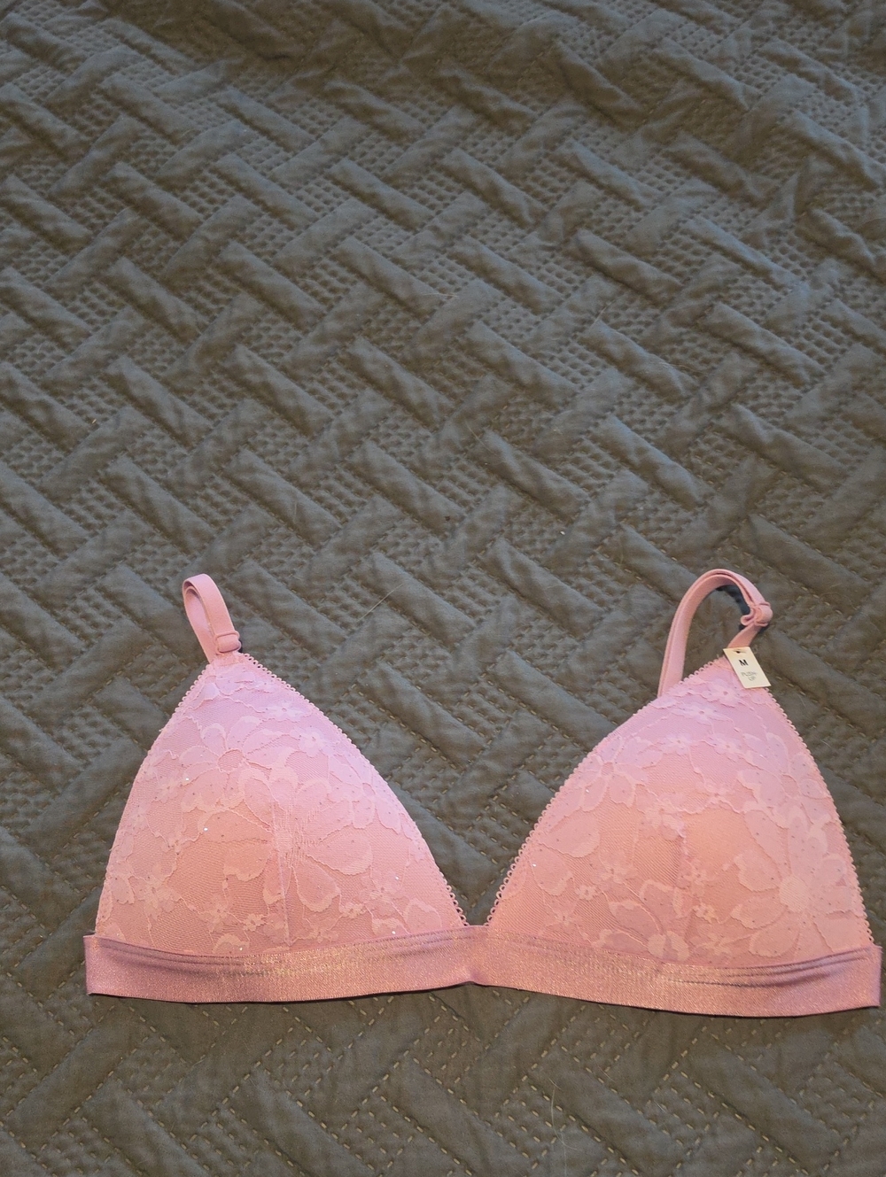 PINK Victoria's Secret Soft Lace Bralette in Light Pink